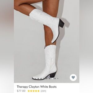 Princess Polly Therapy Clayton White Boots